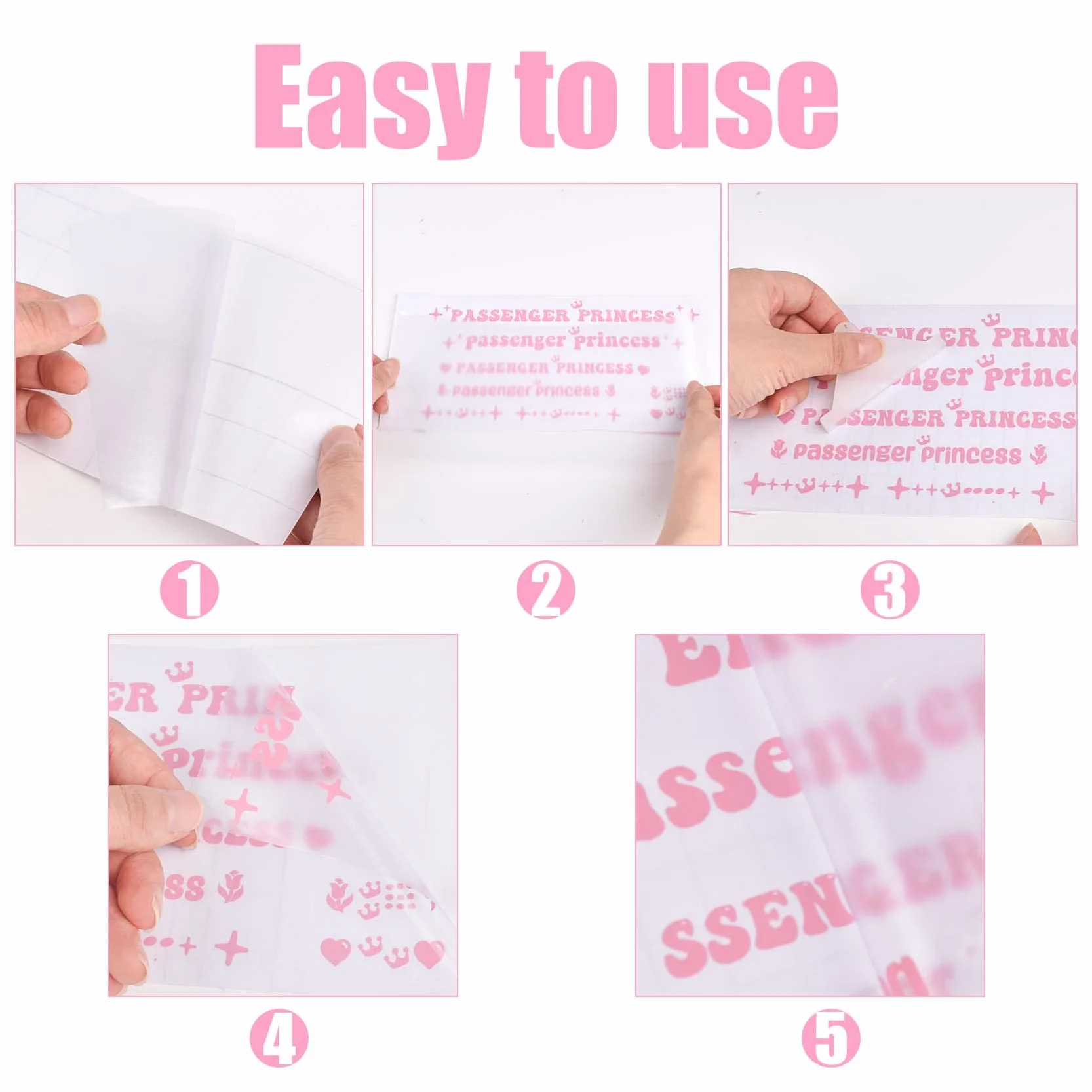 JINGIHE 4Pcs Adesivo Passenger Princess, Adesivi Auto, Accessori Auto, Adesivi Per Specchietto Retrovisore, Vinile Impermeabile, Decorazione Carina Divertente, Accessori Auto Per Donne (Rosa)