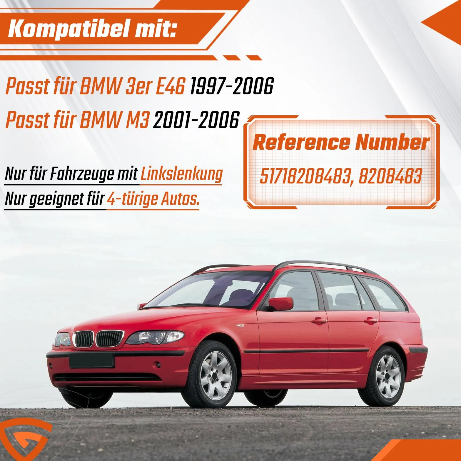 Copri tergicristallo anteriore nero 51718208483 compatibile con BMW 3 Serie E46 M3 323i 325i 330i
