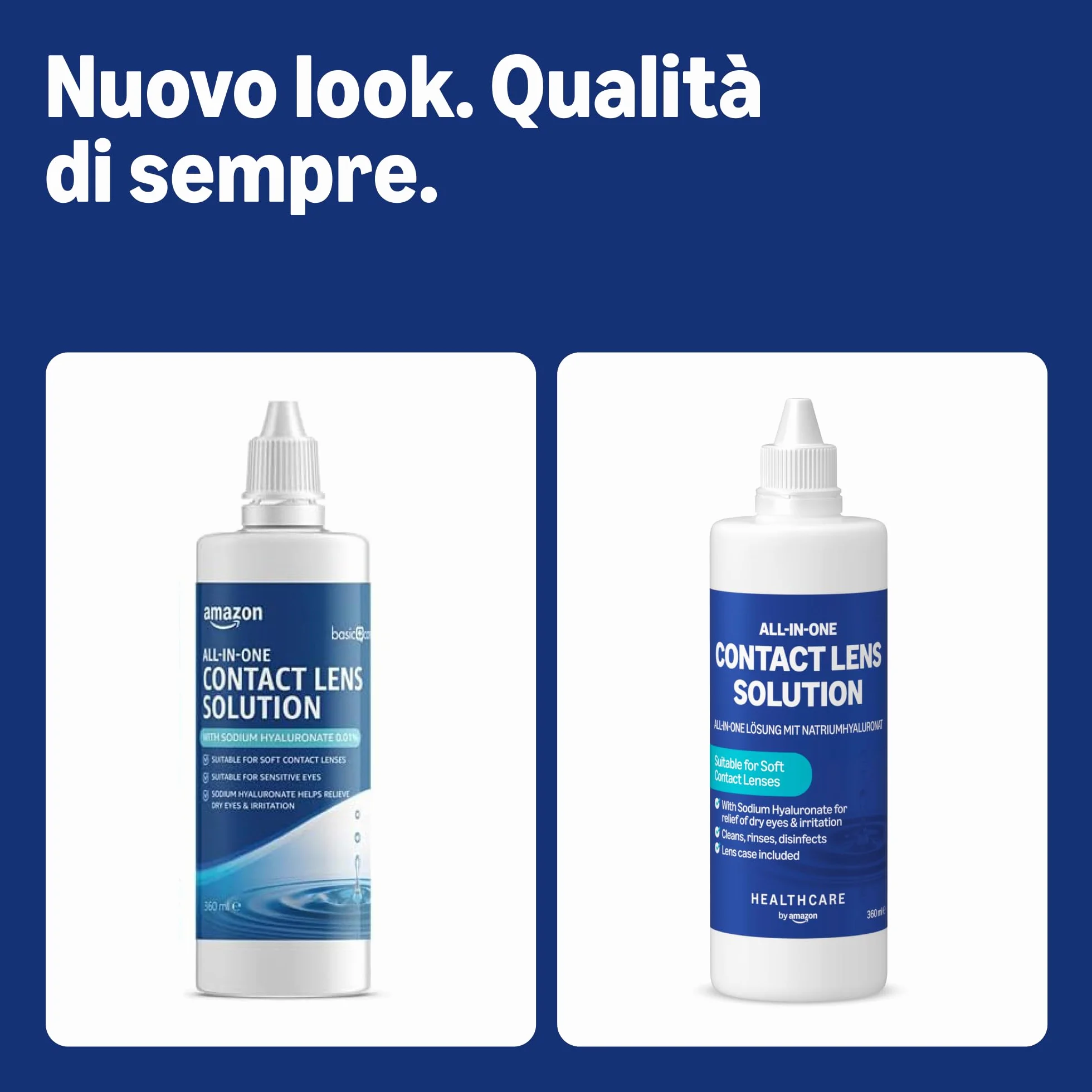 Amazon Soluzione tutto-in-uno sodio ialuronato lenti a contatto morbide 3 x 360ml