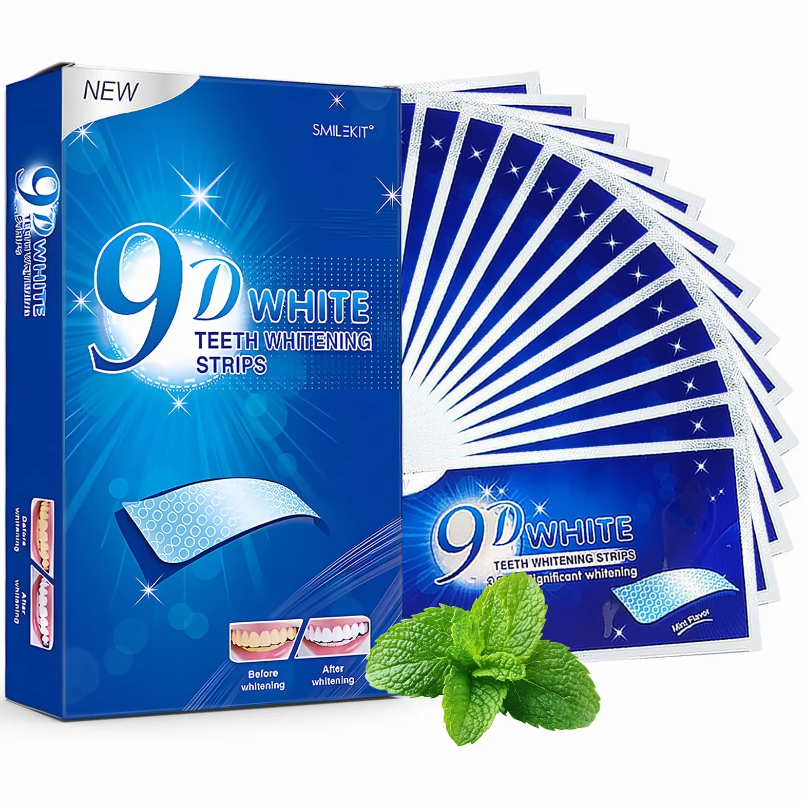 Strisce Sbiancanti Denti Professionale 28 Strips Whitening Sbiancamento Delicate Rapide Rimuove Macchie Profonde