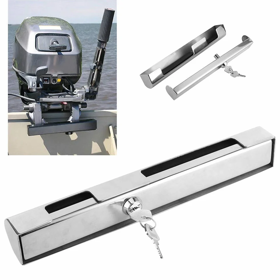 Blocco Motore Fuoribordo in Acciaio Inossidabile, Slot per Morsetto Regolabile, Hardware Hi di Sicurezza, Previene Il Furto, Si Adatta alla Maggior Parte dei Fuoriusci,