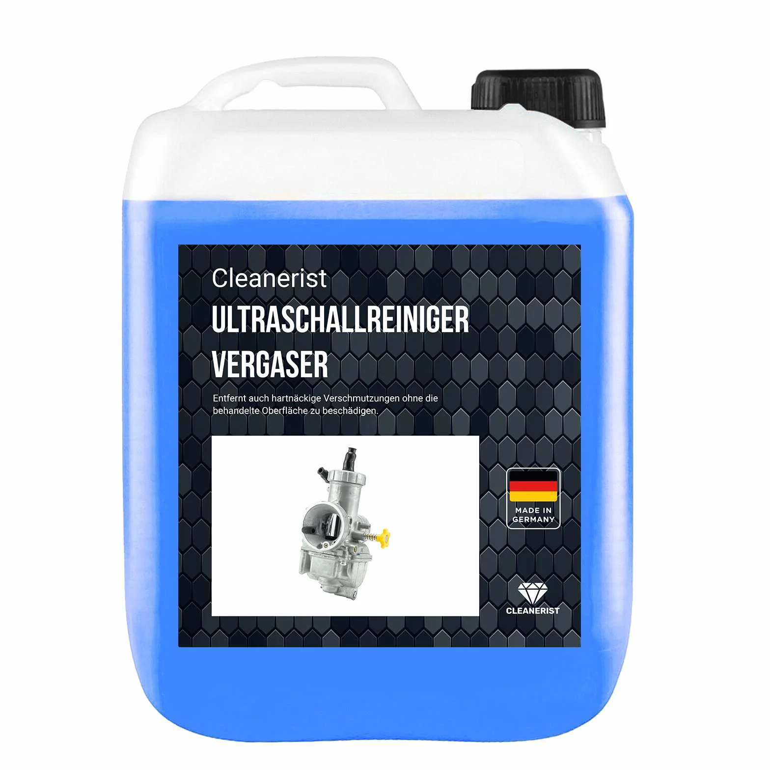Cleanerist | Detergente ultrasuoni 5L – Concentrato per officina, carburatori, motori, freni, alberi, pompe, iniettori – per la pulizia auto contro sporco, olio e grasso