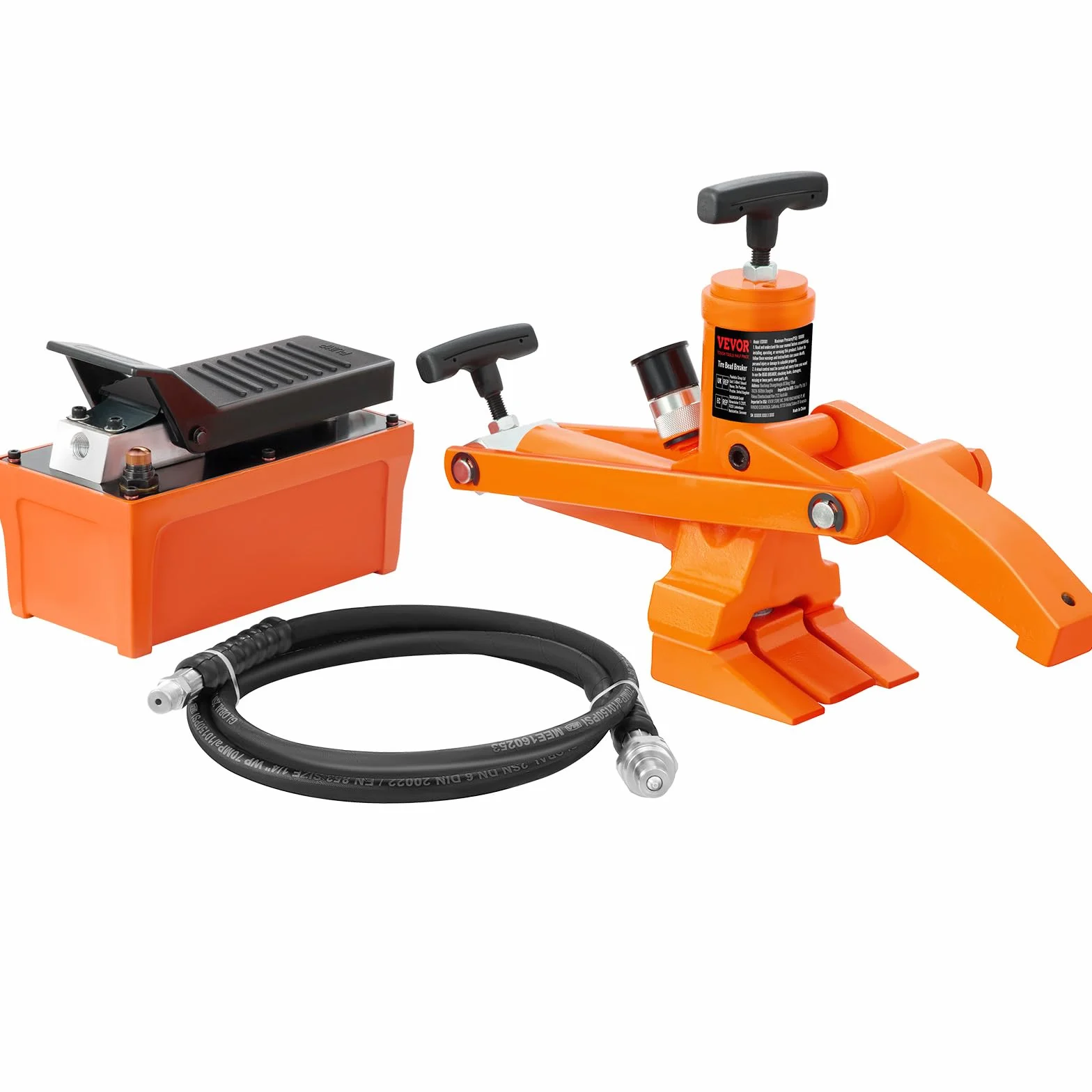 VEVOR Stallonatore Idraulico 1000 PSI Pompa a Pedale in Metallo Acciaio per Pneumatici Trattori Camion