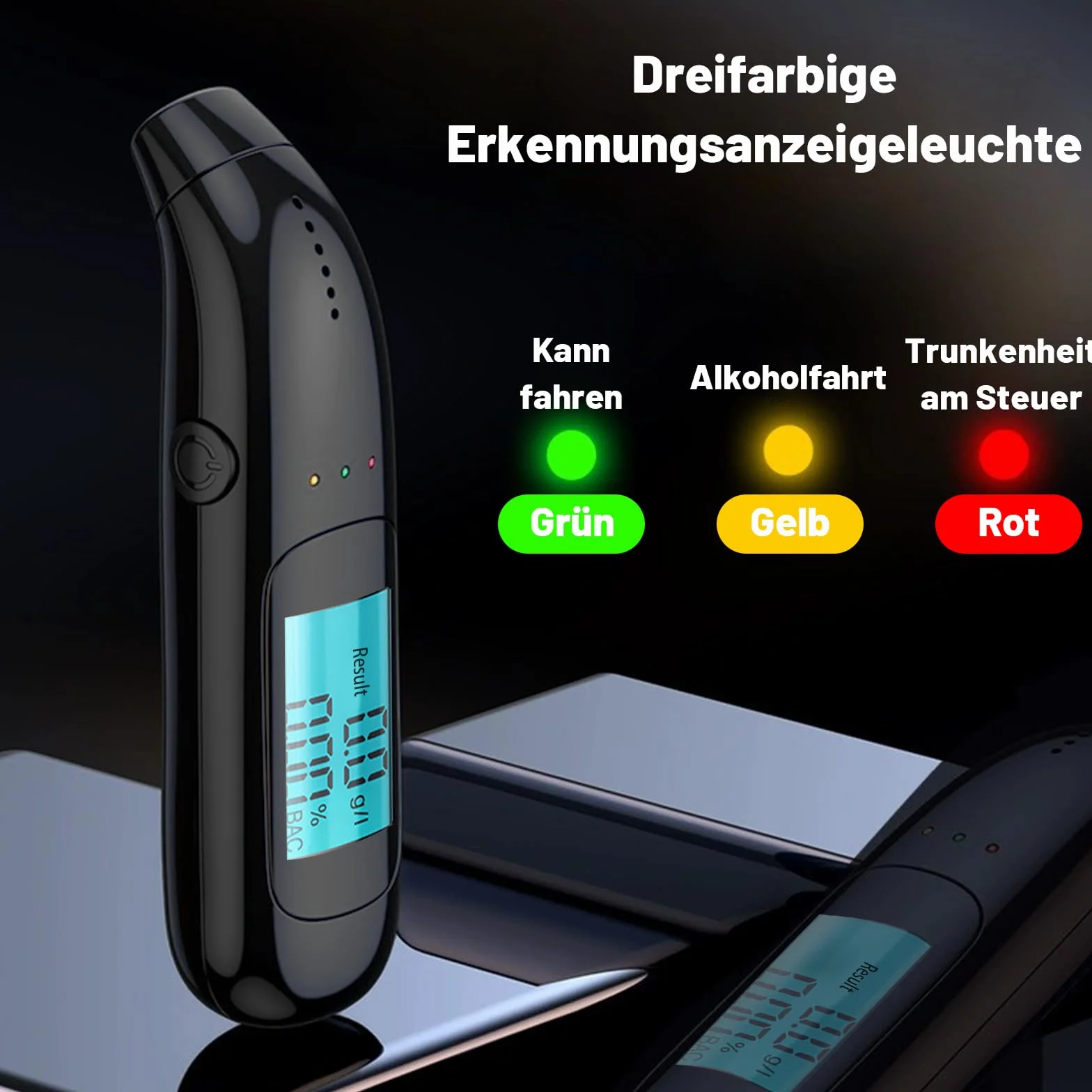 Etilometro Portatile Certificato Professionale con Display LCD e Chip ad Alta Sensibilità