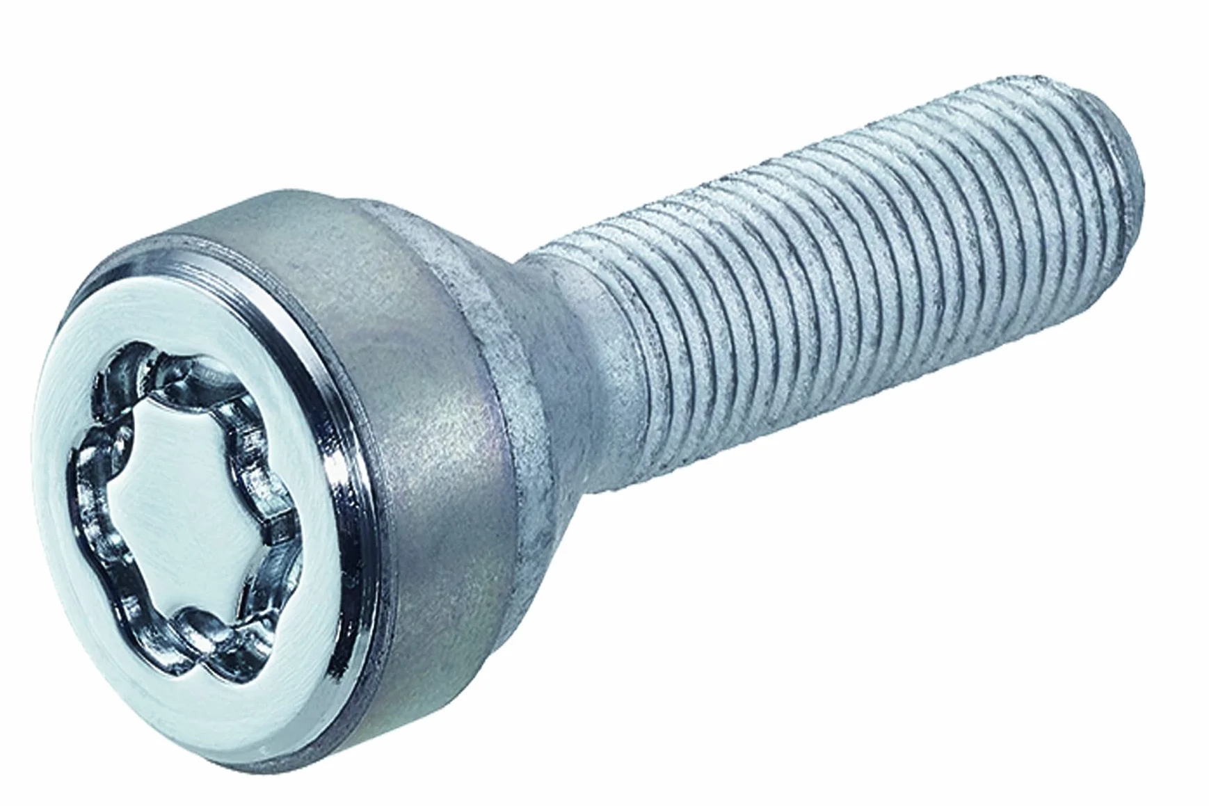McGard 27.288SL – Set di viti di bloccaggio con anello girevole sulla testa, testa conica 60°, M14 x 1,5 SW19, lunghezza totale 55,4 mm, lunghezza gambo 34,0 mm, cromato