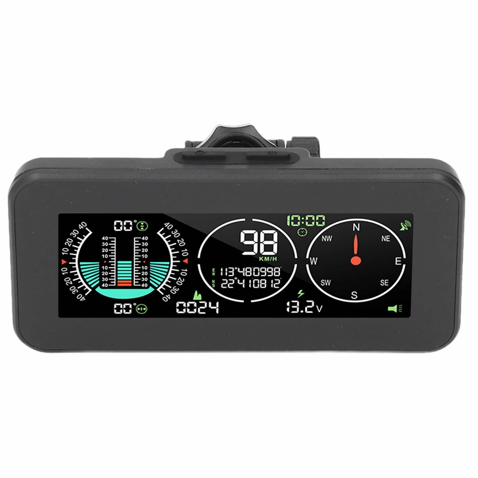 Display HUD Digitale Universale per Auto con GPS, Tachimetro, Bussola e Inclinometro LCD a Colori