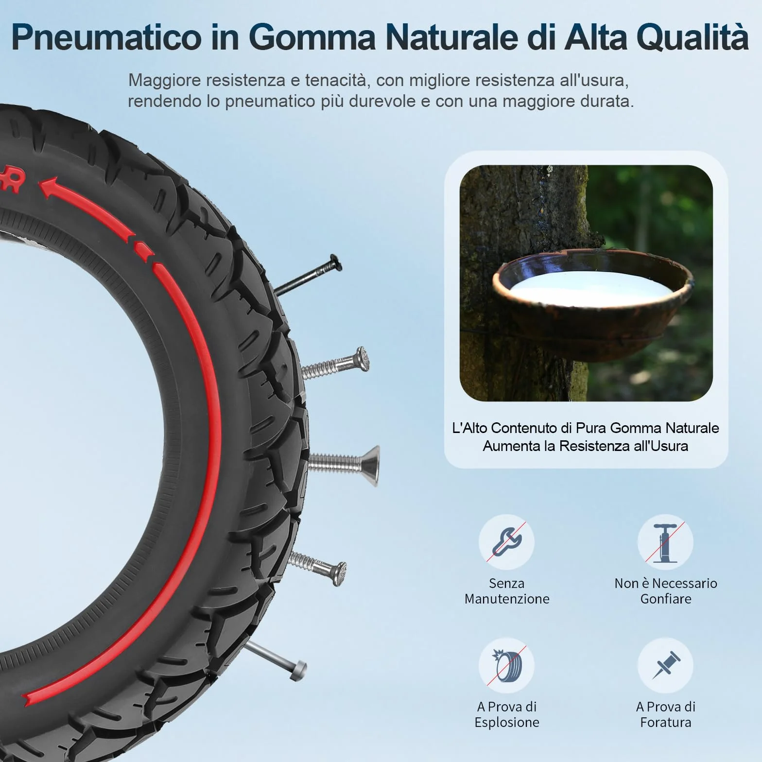 10x2,7-2,75 Pneumatici Solidi 10 Pollici 70/65-6,5 Pneumatici di Ricambio per Hitway H5/HB24/Hiboy/Smartgyro Speedway/Rockway/Crossover Speedway 5/Dualtron 3/Kugoo G-Booster/KuKirin G3 (2 PCS)