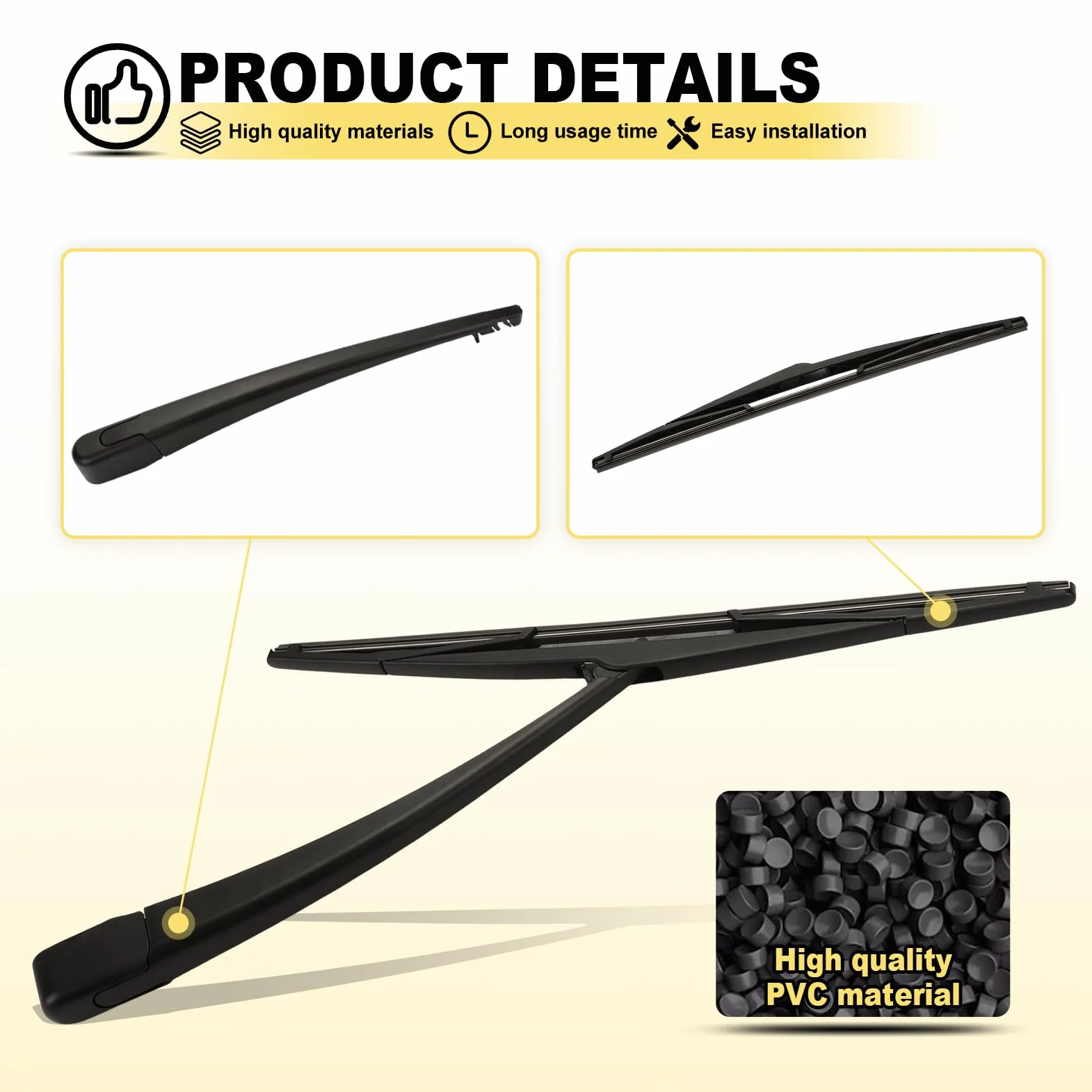 Heckscheibenwischerarm-Set 405 mm Für Peugeot 207 207+ 2006-2015 642397 6423.97 6429AR 6451AJ Kit Spazzola Braccio Tergicristallo Posteriore