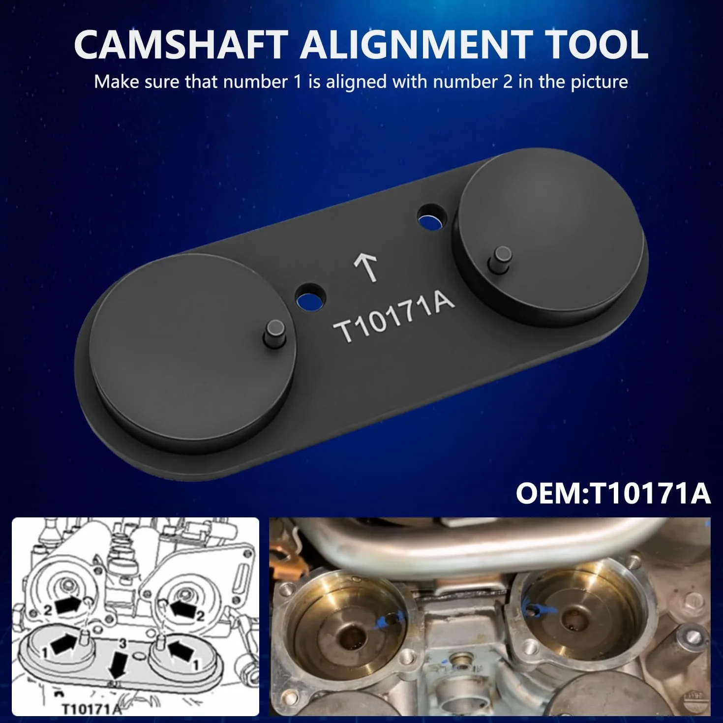 ZKTOOL Set Strumenti di Messa in Fase Motore 8 PCS Compatibile VW Audi Seat Skoda 1.2 1.4 1.6 FSI TFSI, Bloccaggio Albero a Camme T10171A T10170