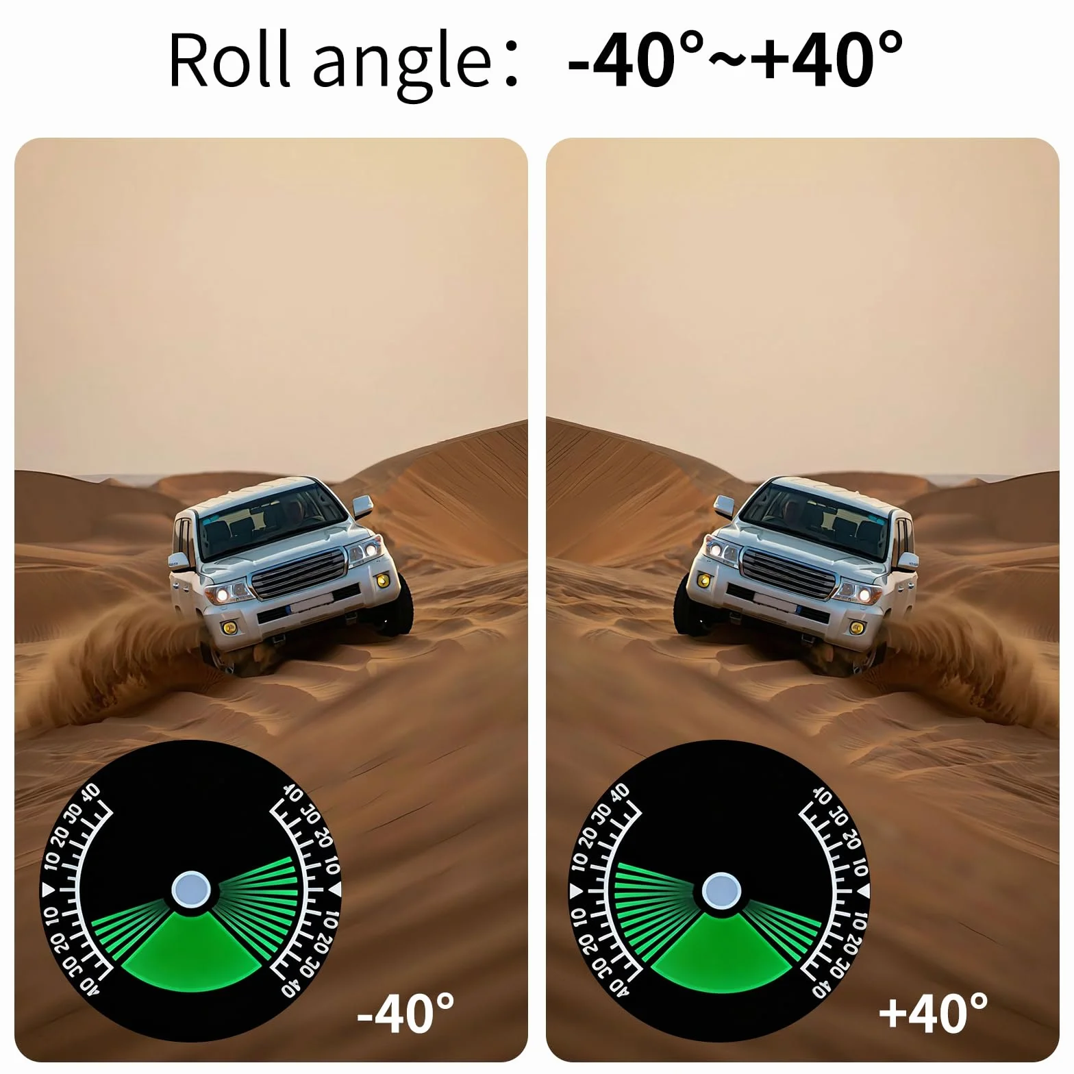 Inclinometro 4x4, Inclinometro Digitale Fuoristrada, Tachimetro Universale per Auto, Head Up Display Auto GPS HUD Con Bussola, Spina accendisigari