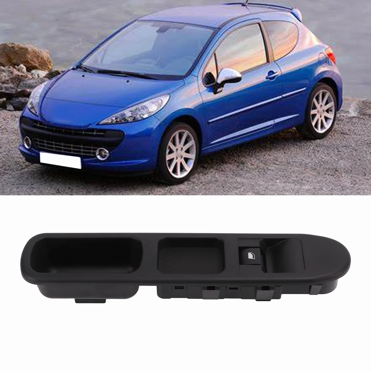 Interruttore Alzacristallo Elettrico Passeggero Anteriore Destro, Pulsanti Finestrino 6490.HQ Sostituzione Durevole in ABS Per PEUGEOT 207