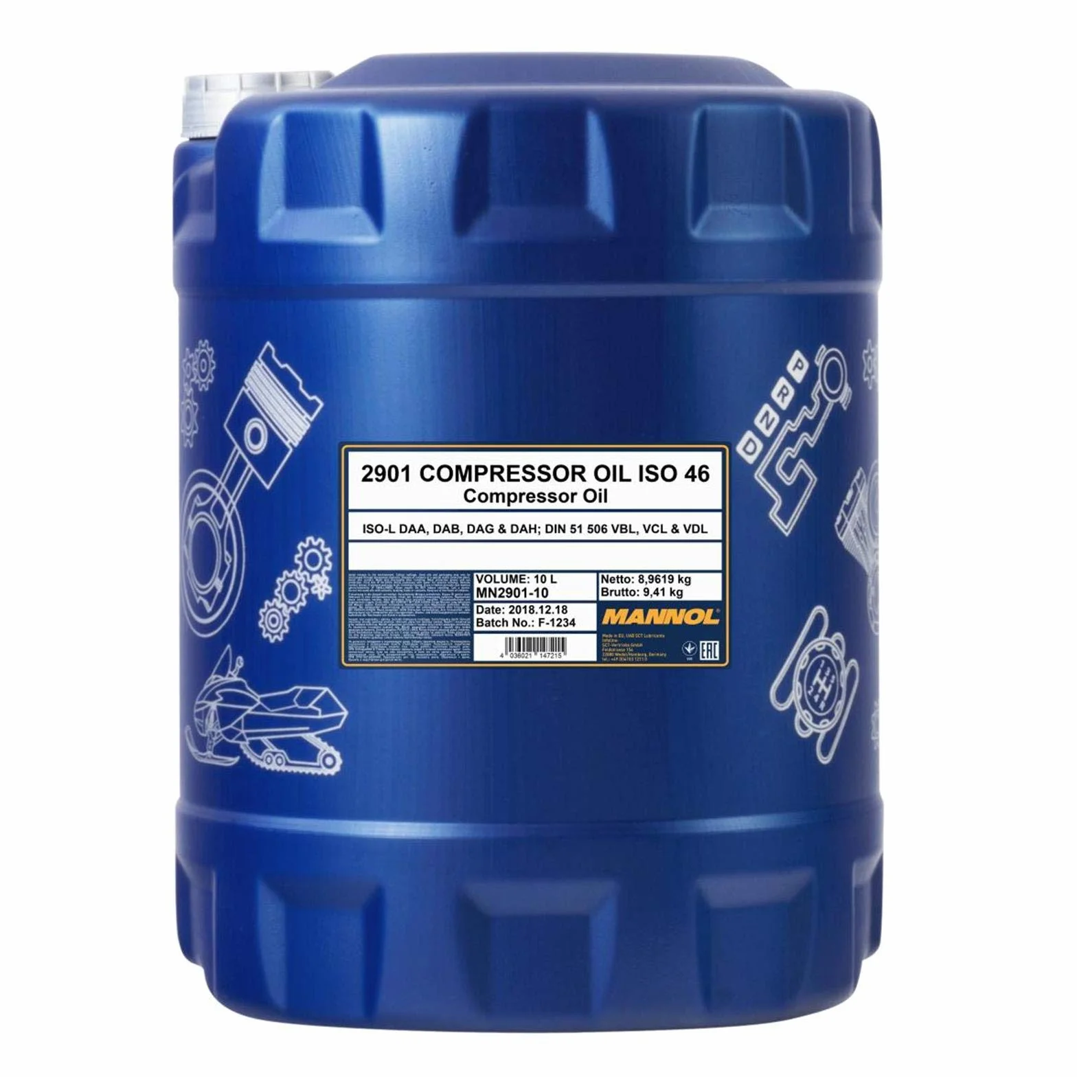 MANNOL MN2901-10 Compressore-Olio 10L