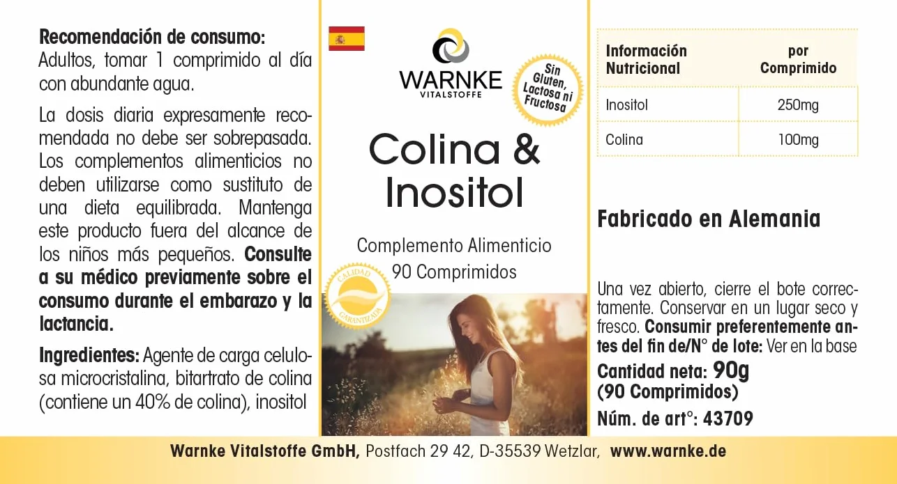 Warnke Vitalstoffe Compresse di colina con inositolo 90 Compresse