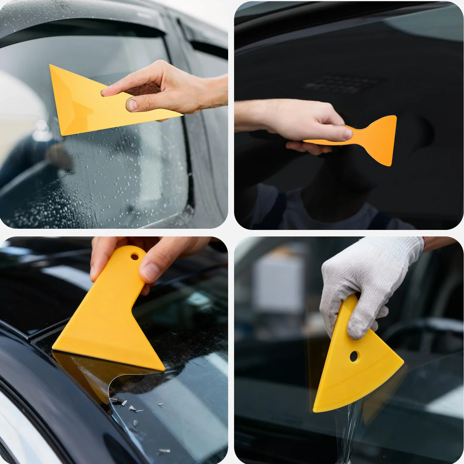 VINATO Set da 10 Raschietti per Pellicole Auto – Kit per Applicazione Pellicole con Raschietto in Feltro, Raschietti Triangolari, Micro Raschietto, Raschietti per Bordi & Taglierino