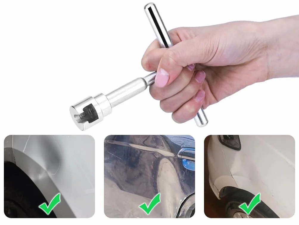 Kit di Attrezzi per la Riparazione delle Ammaccature Auto, Rimozione Ammaccature con Linguette Estrazione e T-Bar Puller