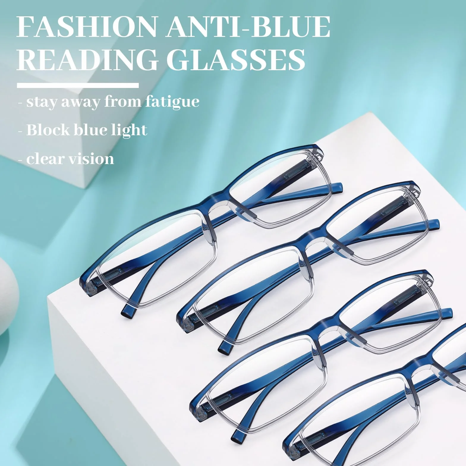 LUFF Occhiali da lettura anti-raggi blu ultraleggeri 4Pairs