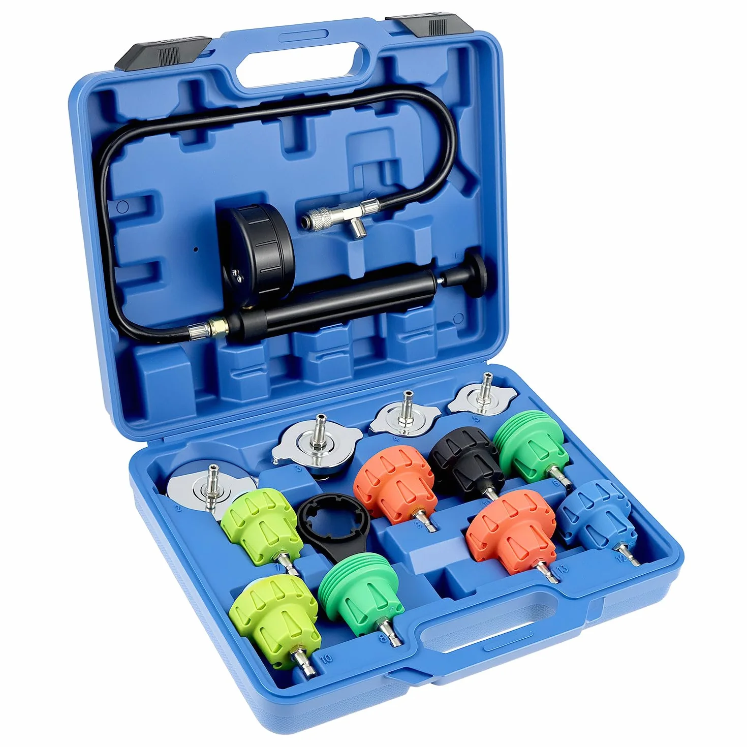 QWORK® Kit Tester Pressione Radiatore Rilevatore Perdite Pompa Sistema di Raffreddamento