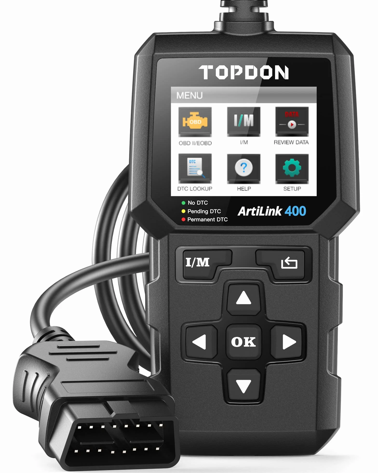 TOPDON AL400 OBD2 Diagnostico per Auto, 10 Modalità, Schermo 2.4 Pollici TFT