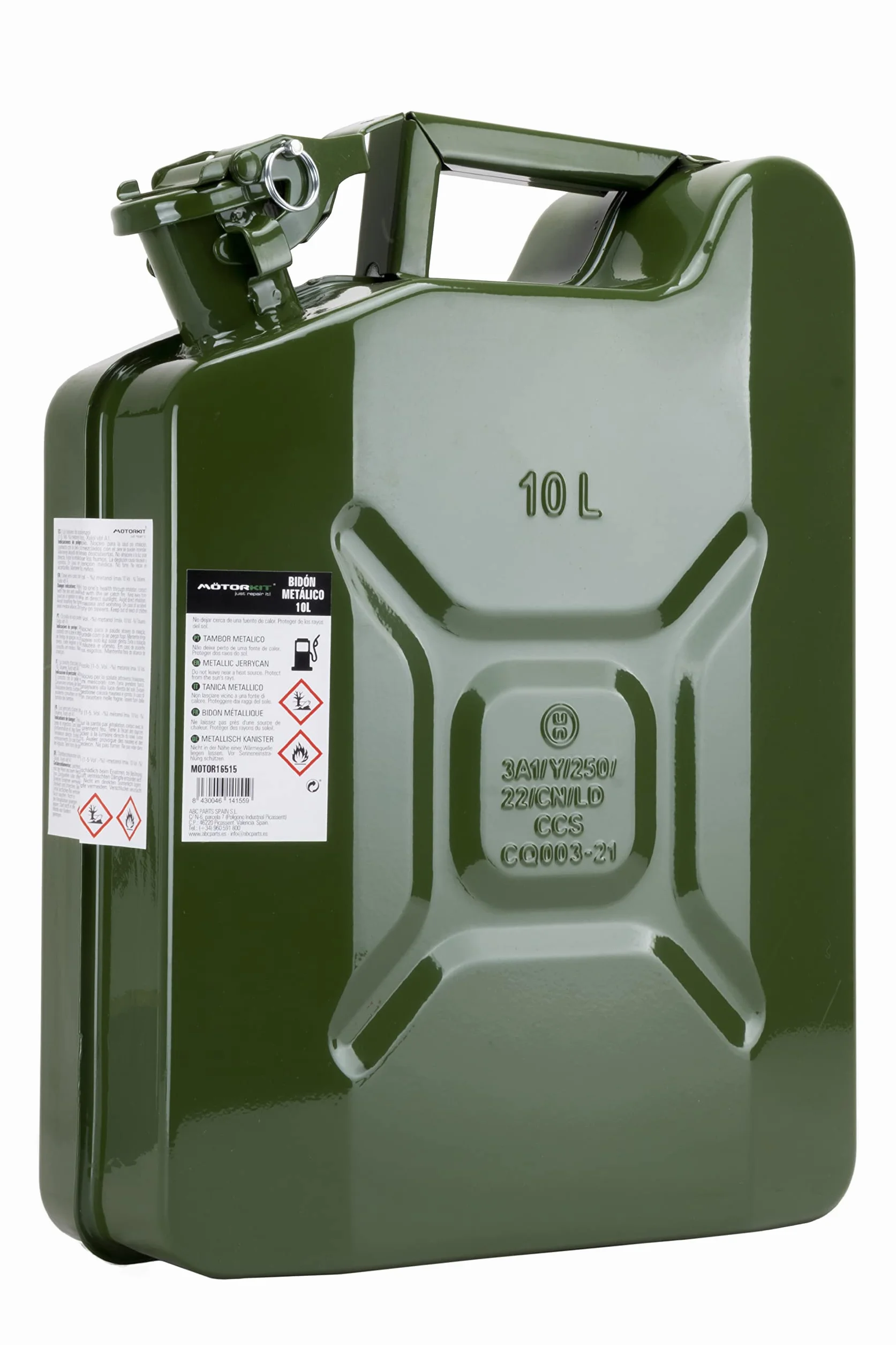 MOTORKIT MOTOR16515 Tanica carburante 10L Benzina verde
