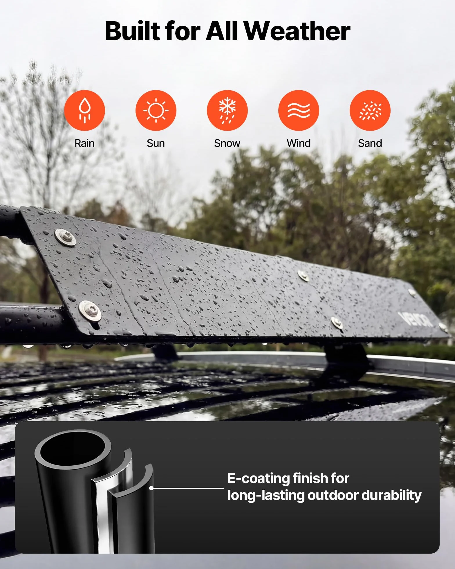 VEVOR Barra Portapacchi da Tetto per Auto, Portabagagli per Auto Telaio Pieghevole a Forma di X 1168 x 914 x 102 mm Carico 90,72 kg, Portapacchi Universale in Acciaio Legato per SUV Furgoni, Campeggio