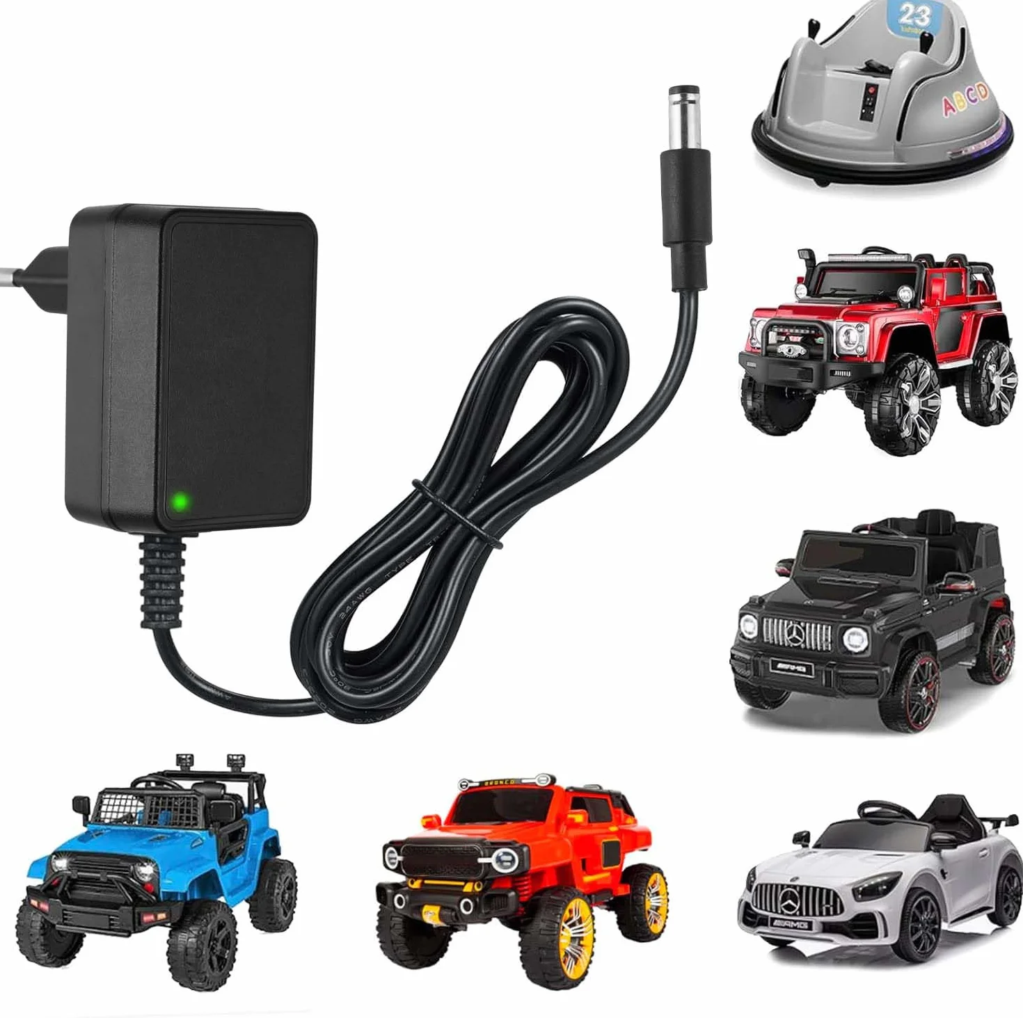 Caricabatterie 12V 1A per auto elettriche giocattoli bambini SUV ATV Jeep