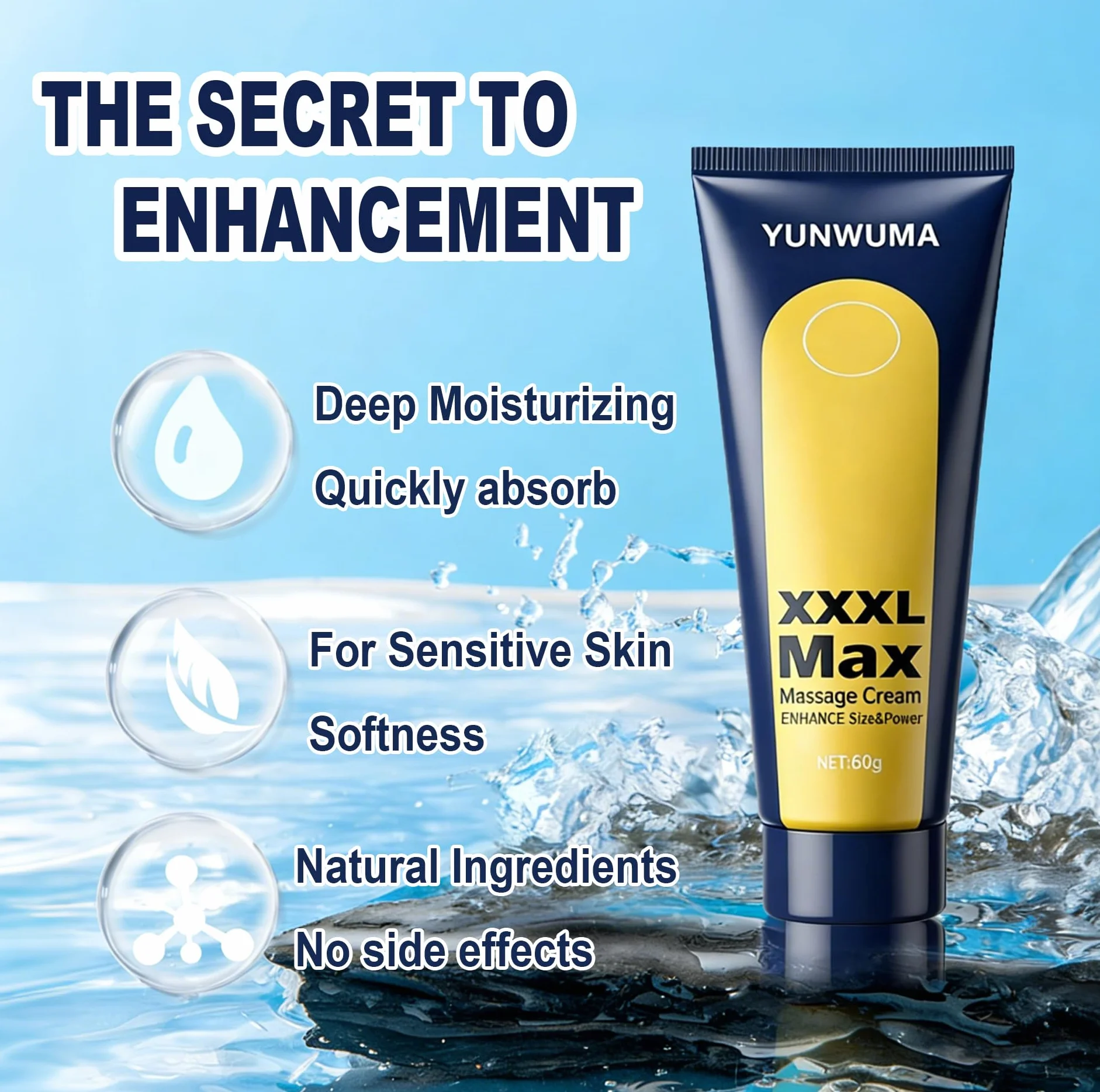 Crema per la crescita maschile ingrandimento pene 60g Formula miglioramento prestazioni