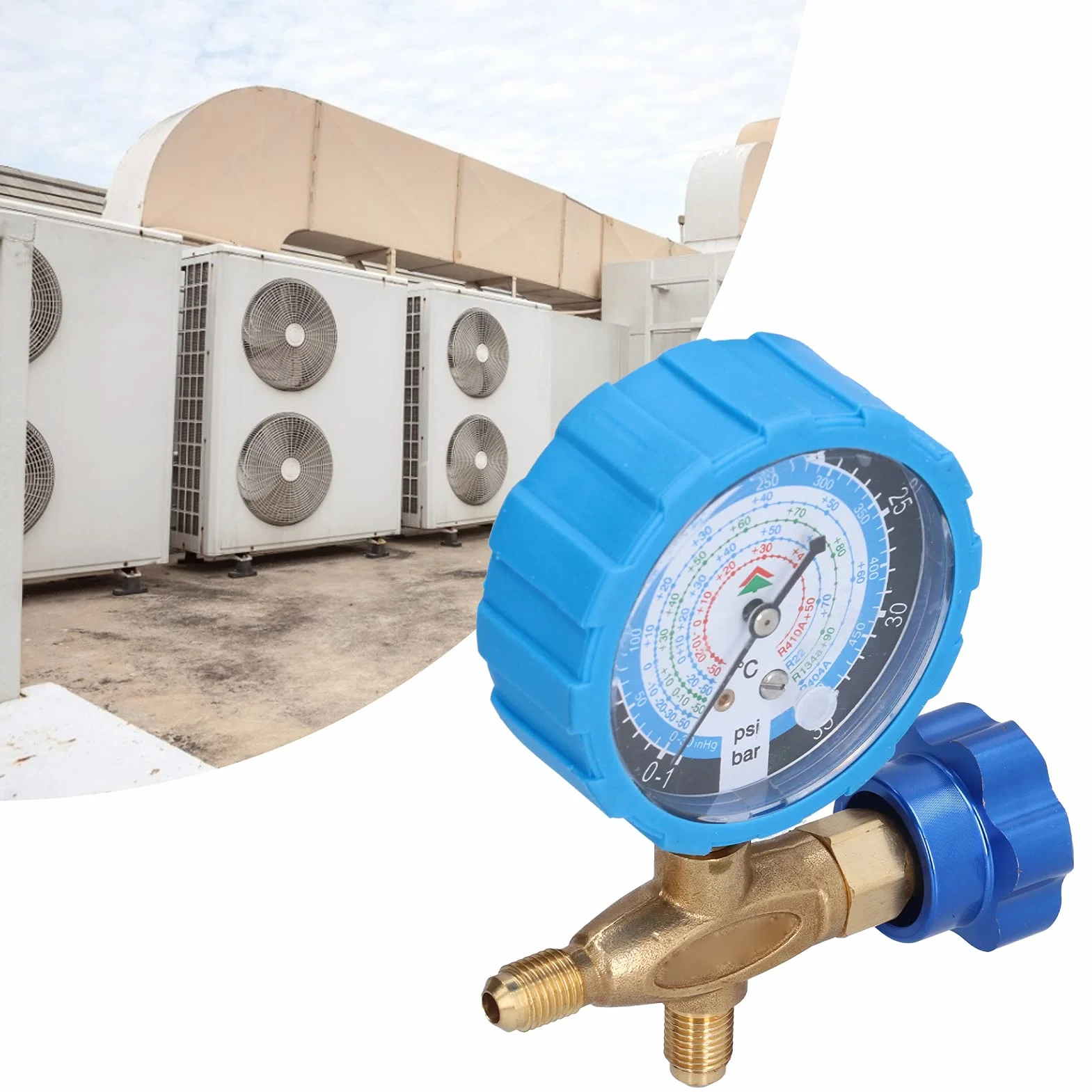 Calibro Collettore delle Condizioni d'aria, Manometro a 1 Via del Refrigerante Diagnostico per R410A R22 R134A R404A