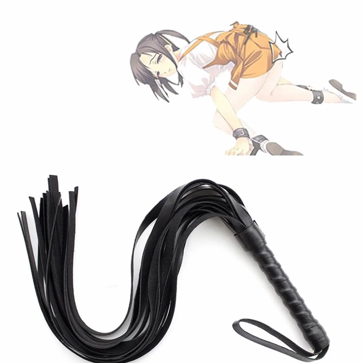 DYNLAB Stile Equestre Frustino Glamour in Pelle Nera
