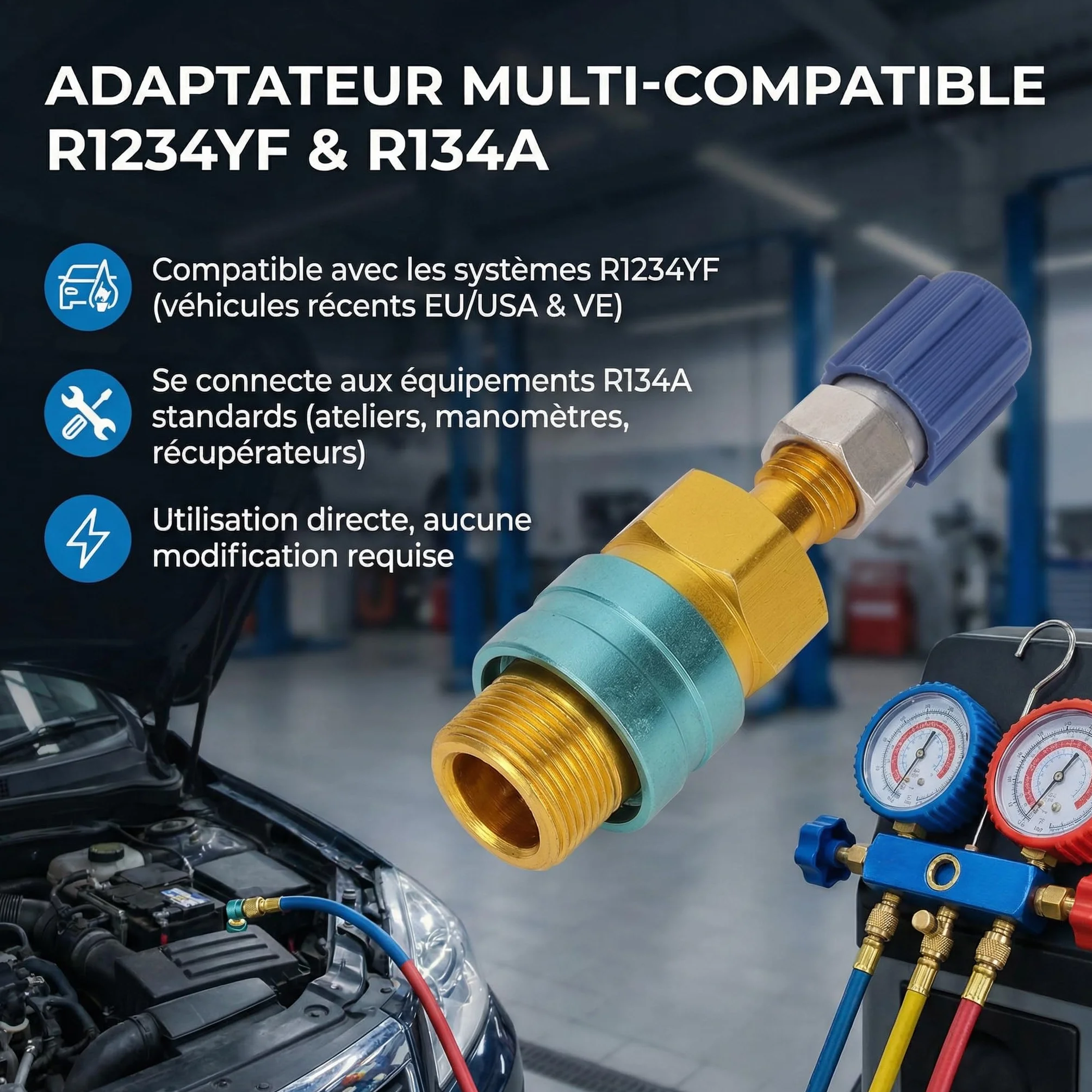 Adattatore rapido climatizzatore auto R1234YF R134A basso lato aria condizionata raccordo