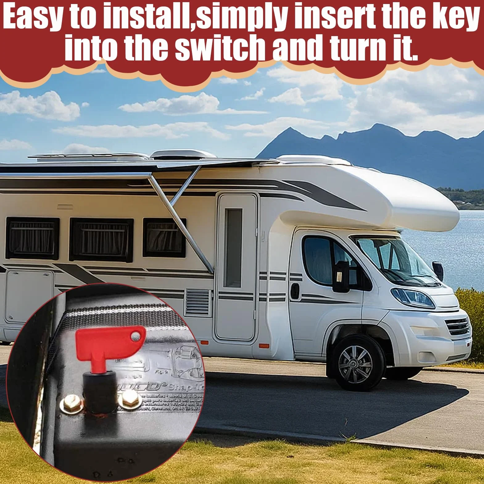 Set di 4 chiavi di ricambio per interruttore principale, interruttore universale per batteria, rosso, per auto, camper, camion e barche