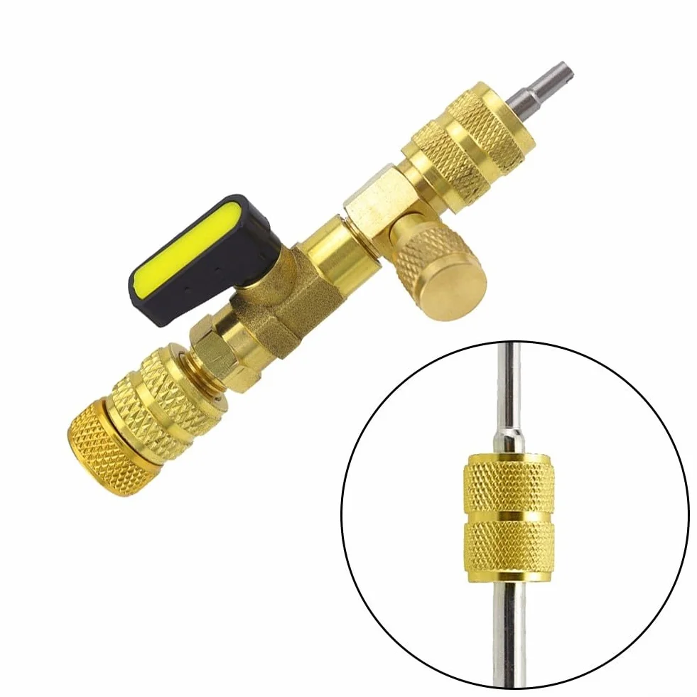 Zestaw narzędzi do konserwacji klimatyzacji R410 R32, mosiężny rdzeń zaworu, nakrętka, adapter