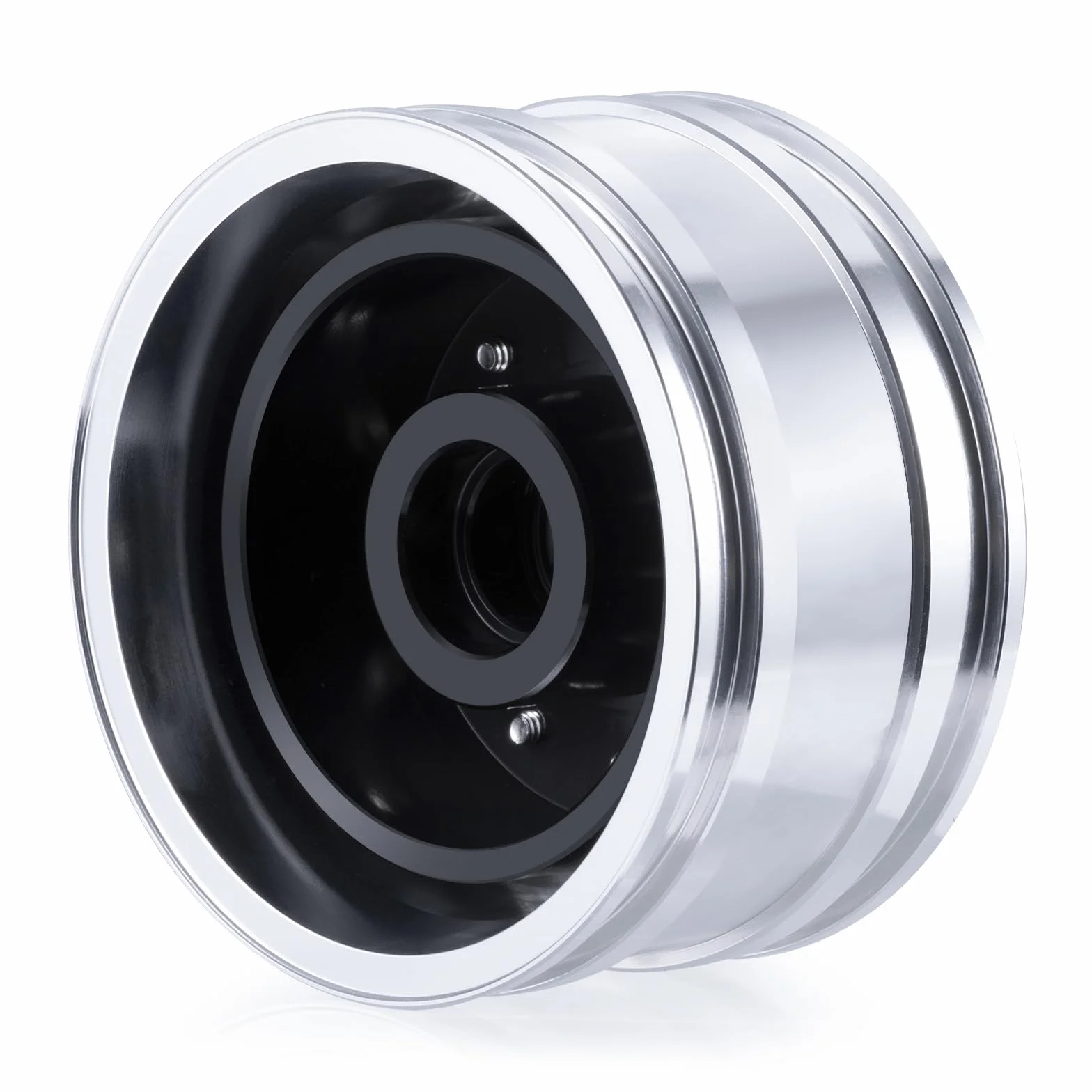AXSPEED Cerchi anteriori in metallo, 2 pezzi di cuscinetti mozzi ruota per 1:14 Tamiya rimorchio trattore accessori auto (nero)