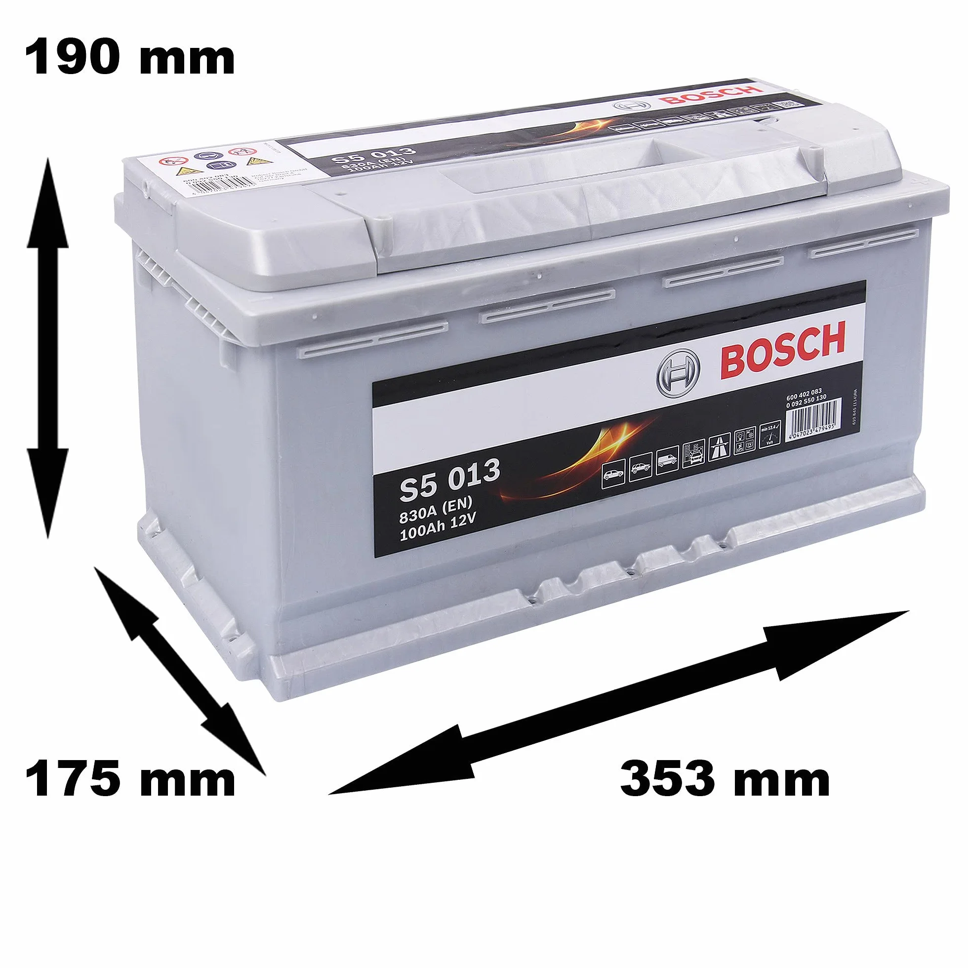 Bosch Silver Auto 100A/h 830A Bateria 0 092 S50 130