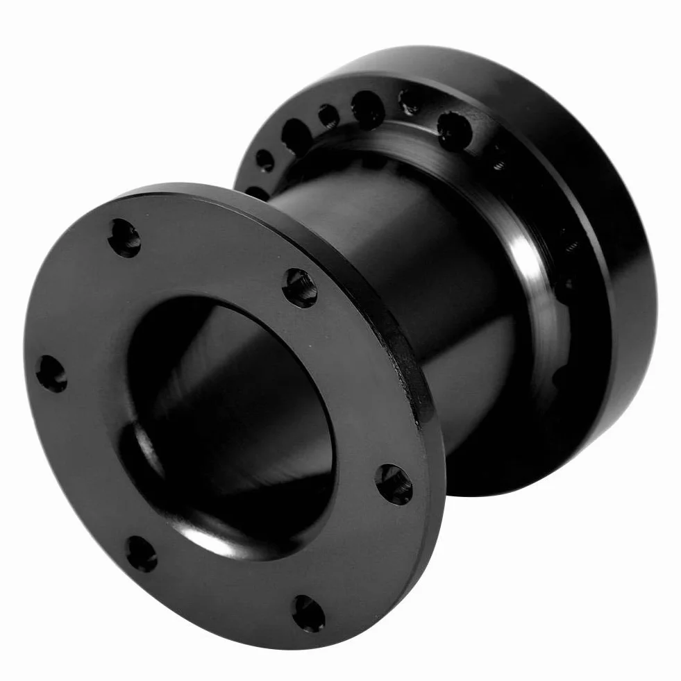Nikou Mozzo kit adattatore mozzo volante in alluminio distanziale universale 3 pollici auto nero