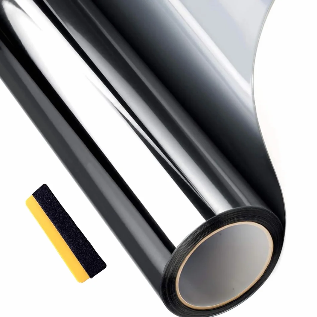 Pellicola Oscurante Vetri Auto Nano-carbon Qualità Professionale Misure GRANDI PICCOLE Antigraffio Parasole Antiriflesso Termoformante Adesiva Finestrini Casa (5%-BLACK, 30 X 120 CM)