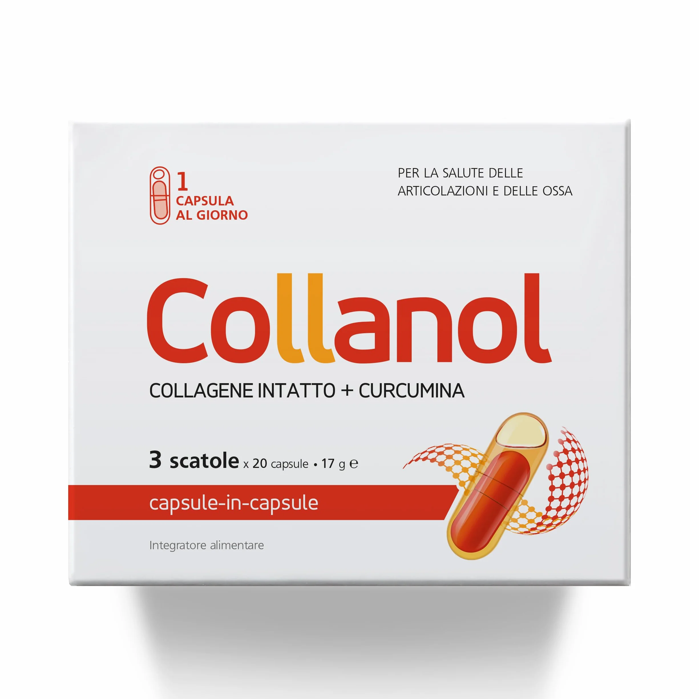 Collanol collagene 3D curcumina micellare 60 capsule salute articolare