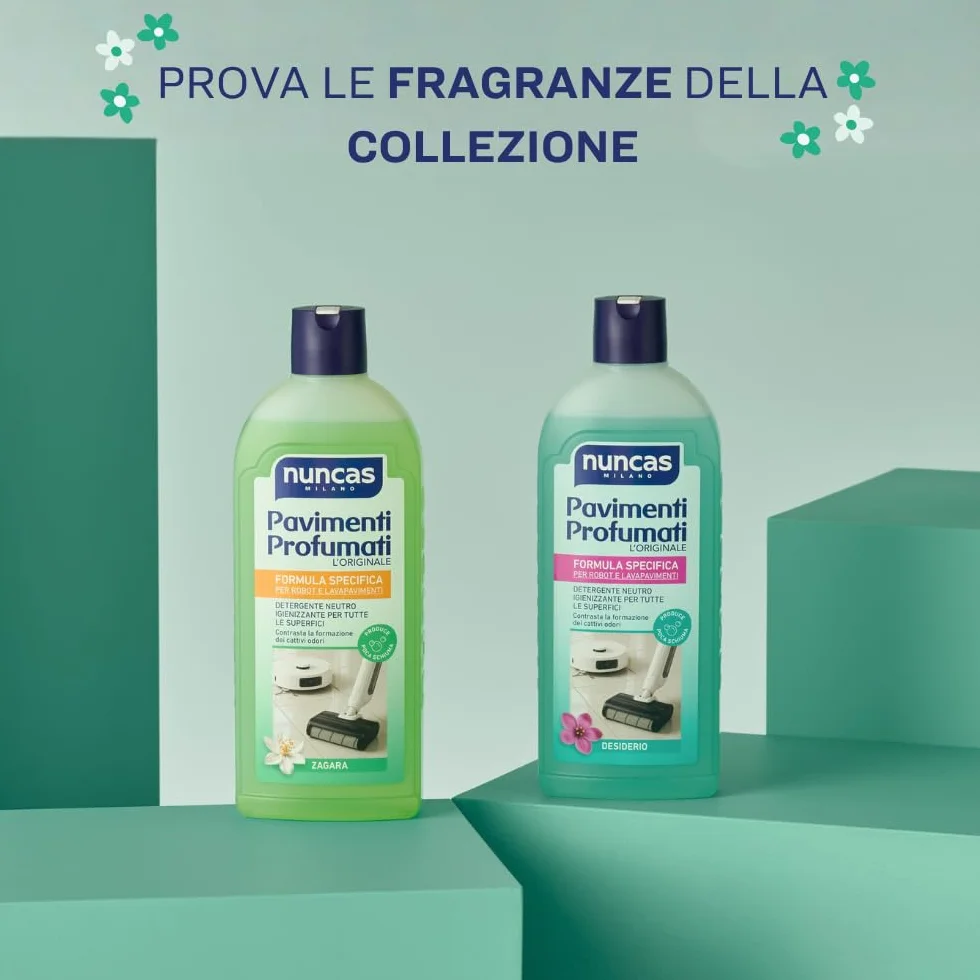 Nuncas Detergente Pavimenti Desiderio Multipack 3 x 500 ml per Robot e Lavapavimenti