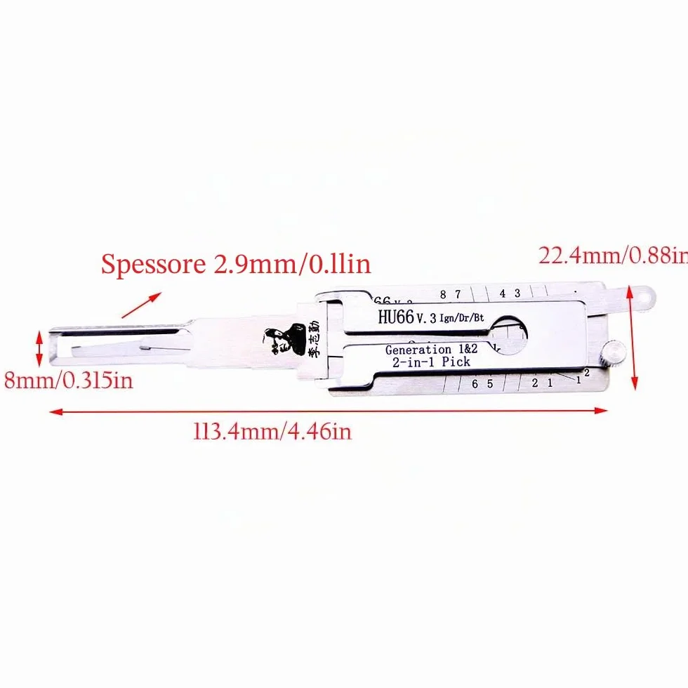 HU66 v3 Strumento 2 in 1 Aprire Decodificare Chiavi Auto Serrature