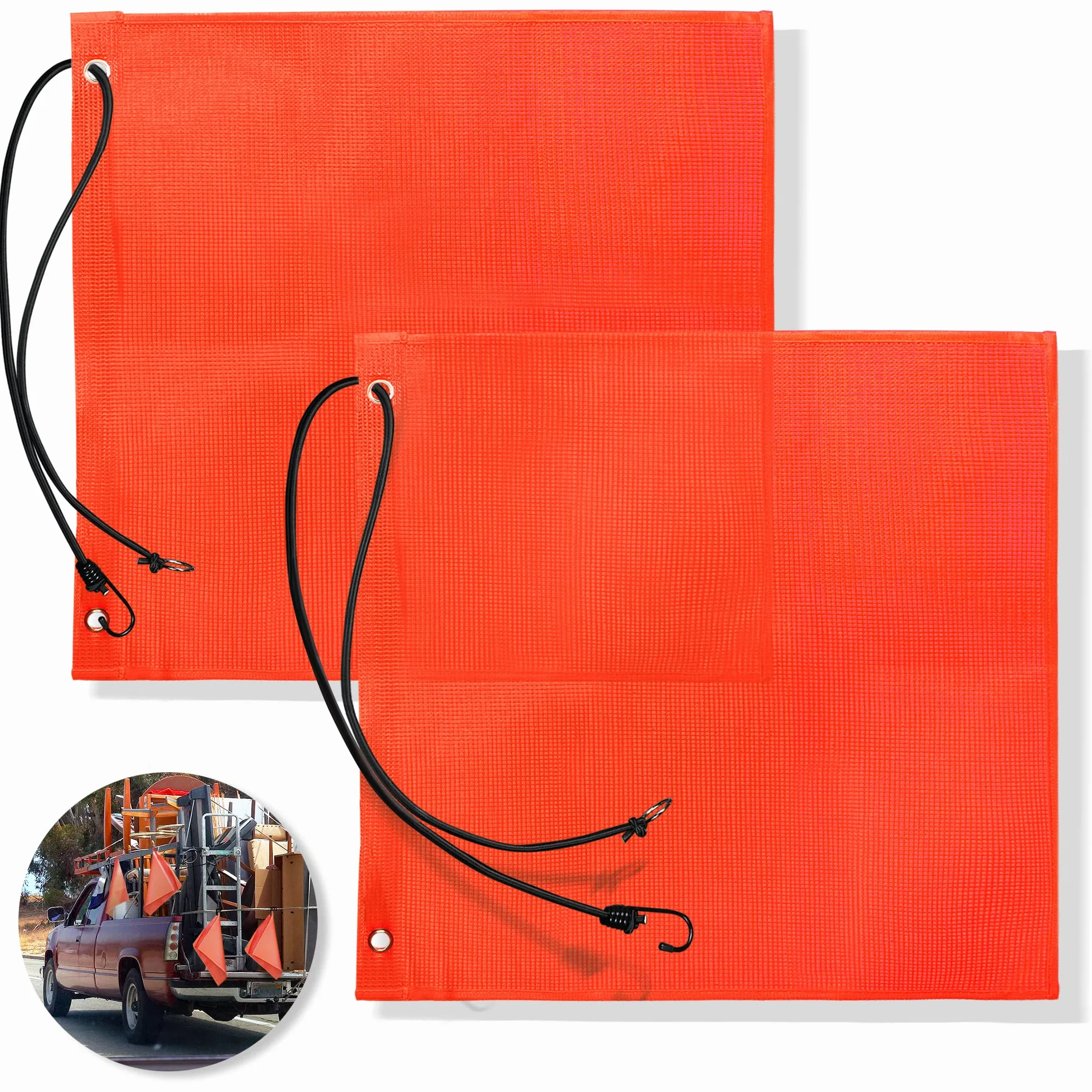 Anley bandiere di sicurezza per camion 45,7x45,7 cm arancione segnale avvertimento nylon rivestito vinile confezione da 2
