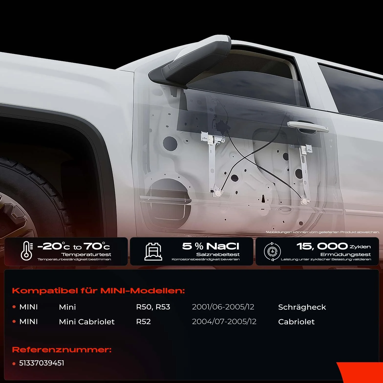Frankberg Alzacristallo Elettrico con Motore 2-Poli Anteriore Sinistro Compatibile Mini R52 R50 R53
