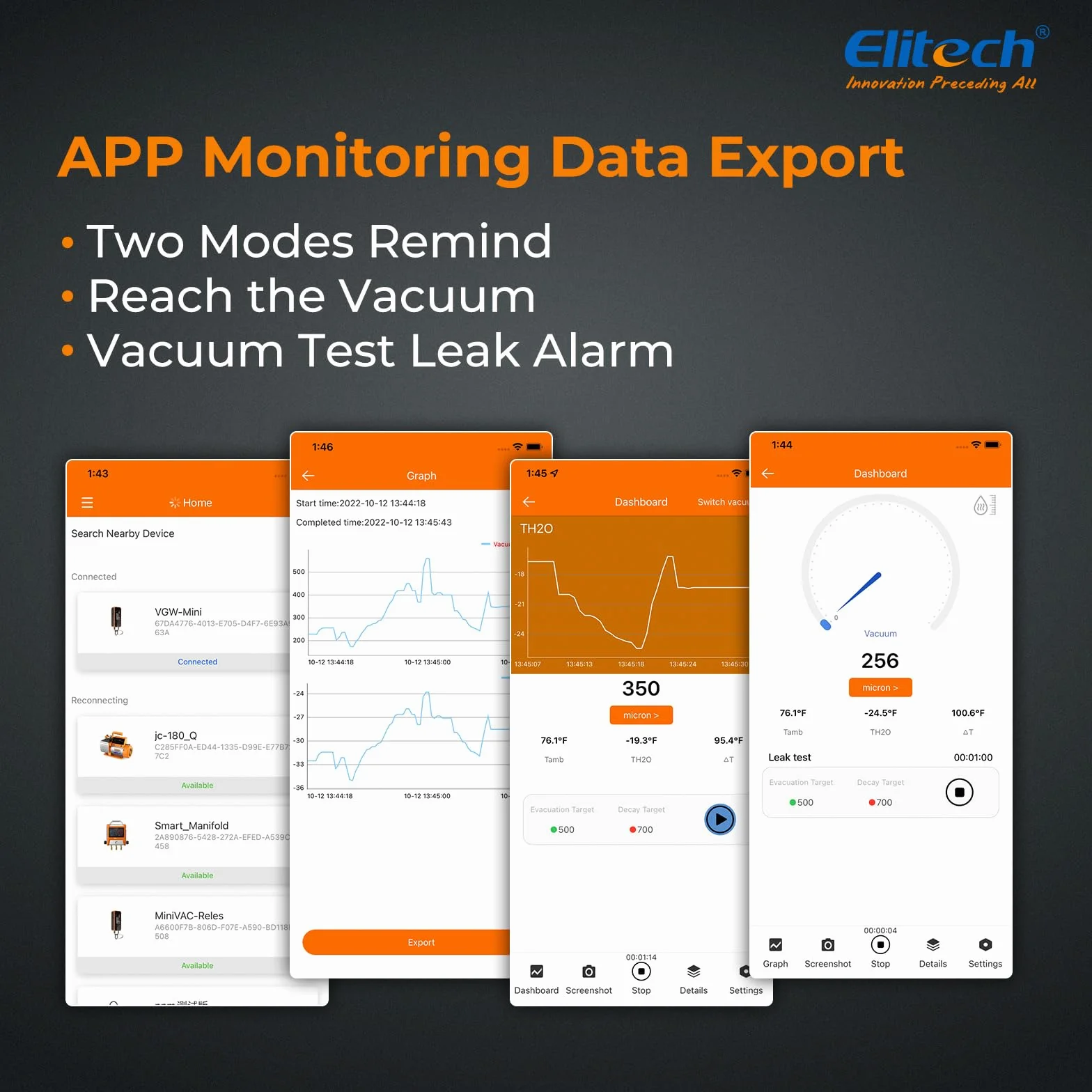 Manometro Digitale HVAC Elitech con Supporto App e Registrazione Offline