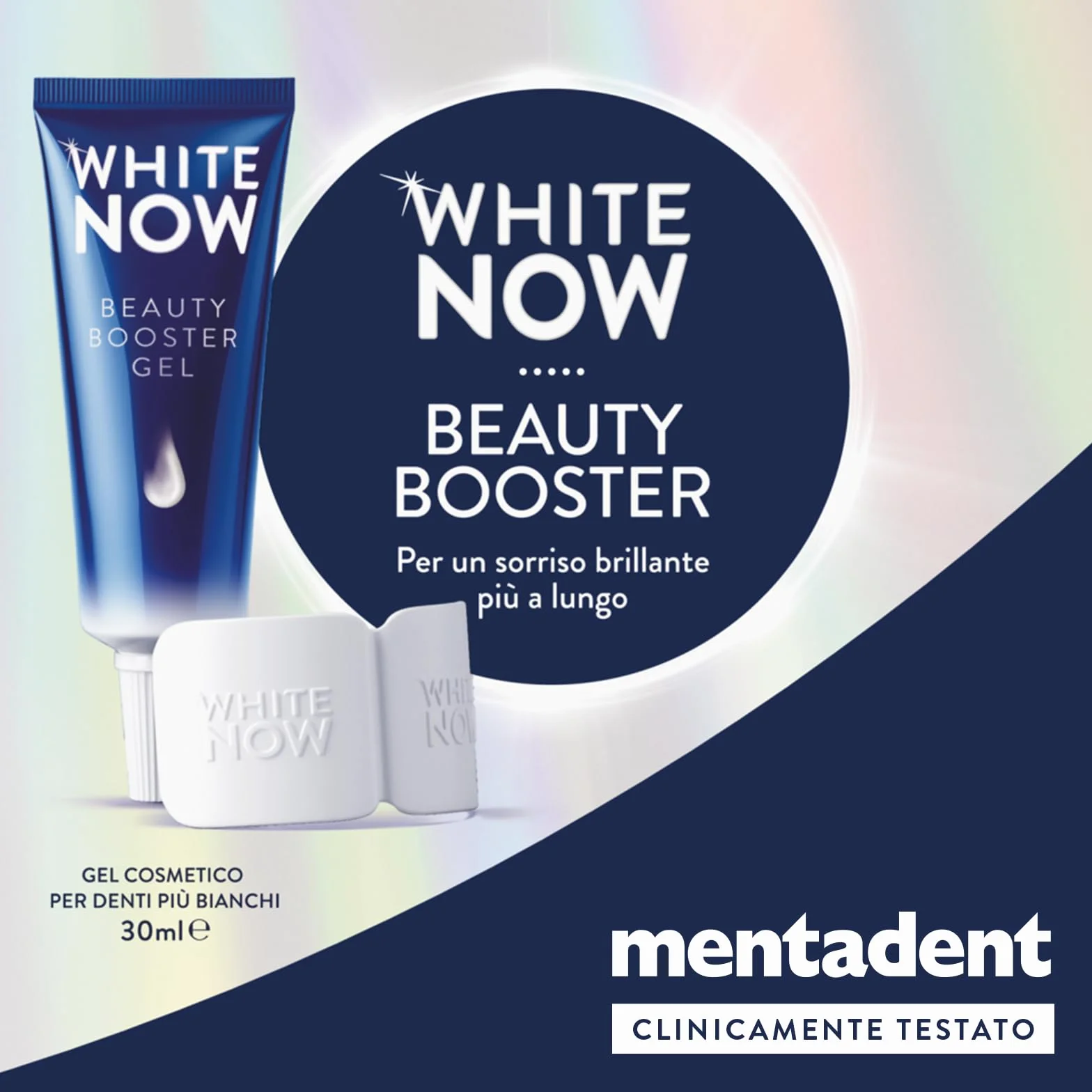 Mentadent White Now Beauty Booster Gel Sbiancante Denti 30 ml con Ossigeno Attivo