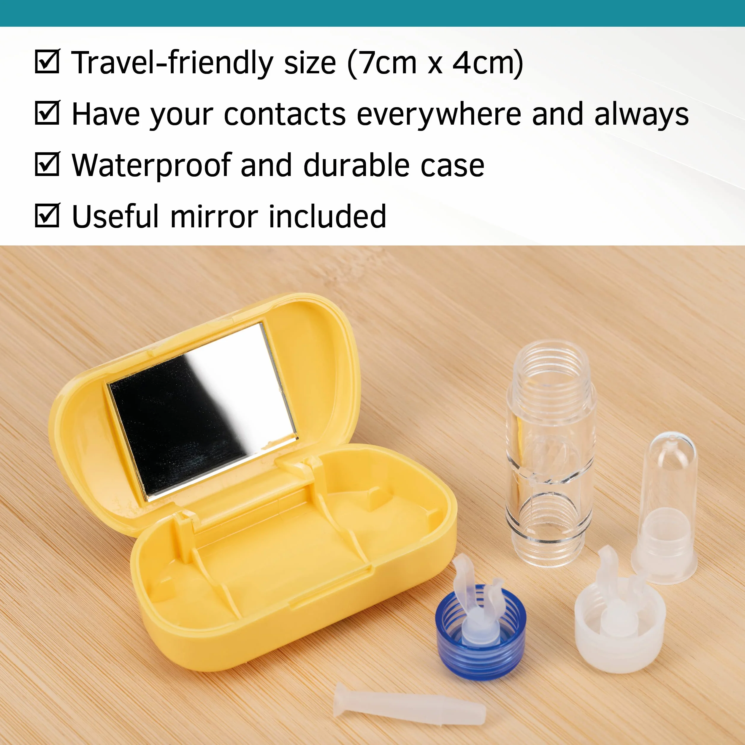 Kit da viaggio per lenti a contatto rigide RGP con custodia, specchio e dispositivo di rimozione