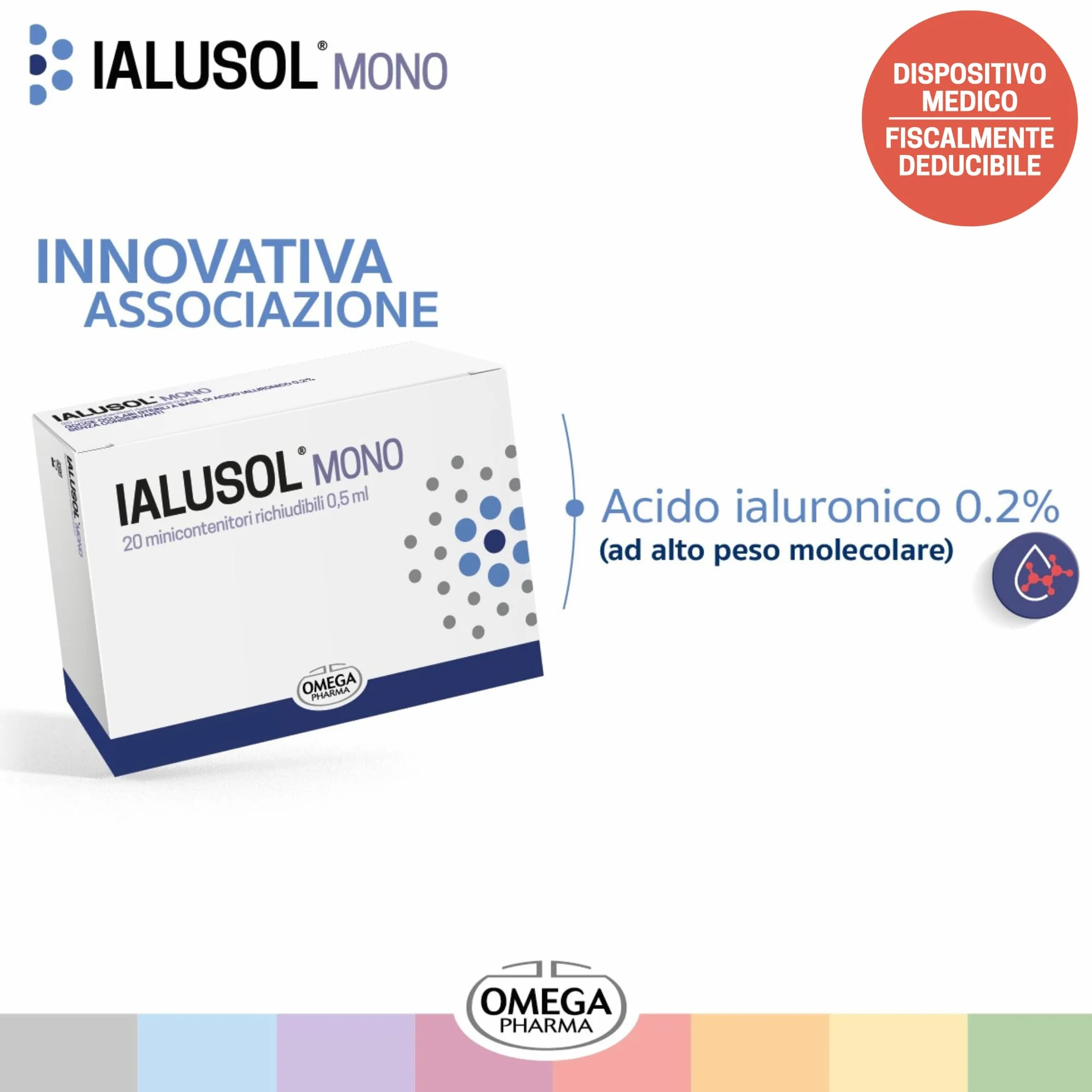 Omega Pharma Ialusol Gocce Monouso Oculari Acido Ialuronico 20 Microcontenitori