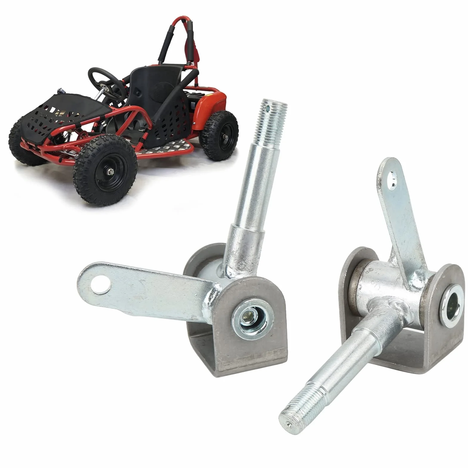 Mandrini Set Anteriore E Kit Mozzo Asse Fuso A Snodo 5/8 Puntone Ruota 4.5inx5/8in 2 Pezzi Destra Sinistra Staffa In Lega Di Acciaio Per Go Kart