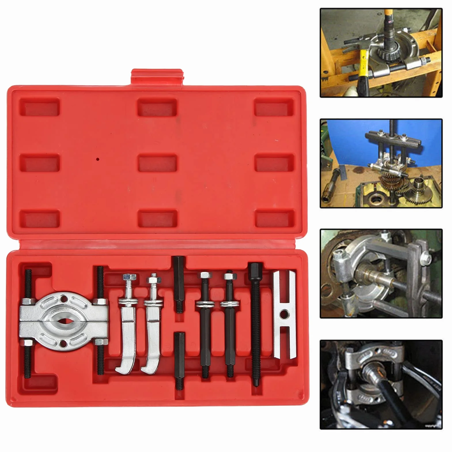 9pcs Set Estrattori per Separatori Cuscinetti Set Estrattori per Separatori di Cuscinetti Kit di Strumenti per La Rimozione di Cuscinetti Portatili Separatore di Cuscinetti in Metal