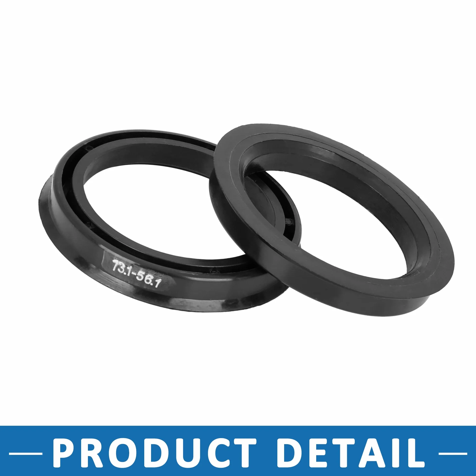 ABSOPRO Mozzo Centrale Anelli 73,1mm a 56,1mm Plastica Nero Set di 4
