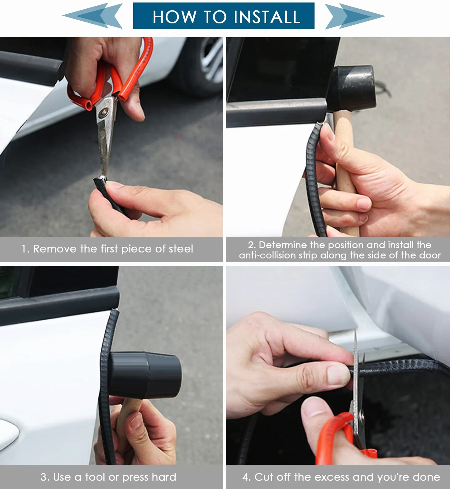 Uootach Protezione Portiera Auto 5M Paraspigoli Anti-perdite Gomma a Forma di U per Porte Bagagliaio Cofano Nero