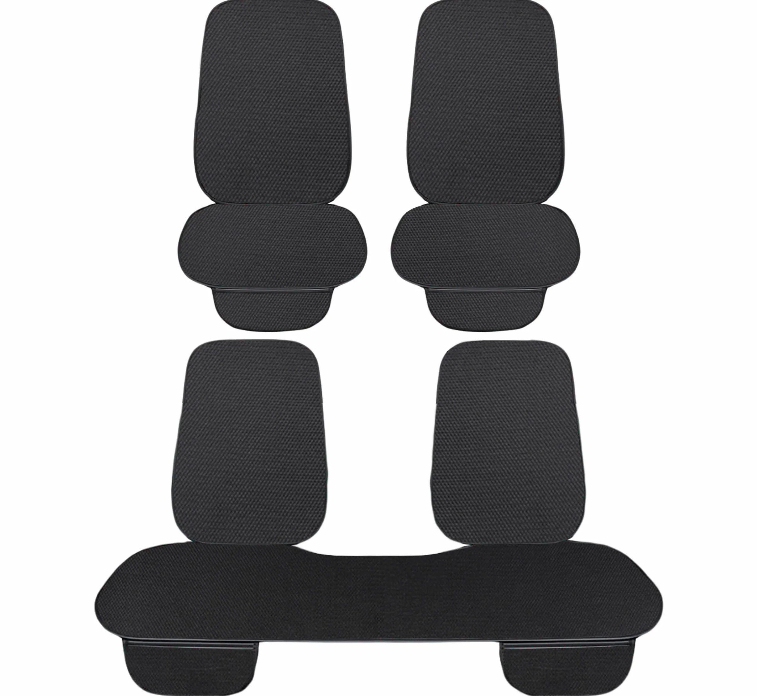 Lupex Coprisedile Seduta 3 pezzi Universale Auto Set Protezione Sedile 2 Anteriore 1 Posteriore Silk Ice Nero 7pz
