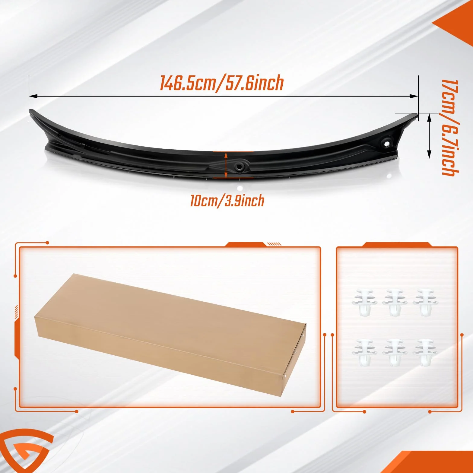 Copri tergicristallo anteriore nero 51718208483 compatibile con BMW 3 Serie E46 M3 323i 325i 330i